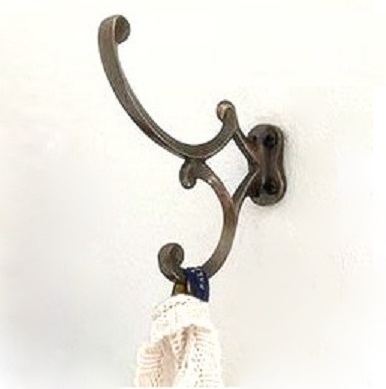 Dubbelkrok klädkrok krok mässingfärgad metall shabby chic lantlig stil Gårdsromantik - 4