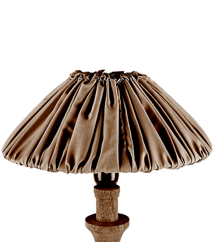 Stor vintage lampskärm skärm slät / rynkad skärm brun shabby chic lantlig stil
