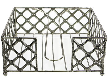 Servettställ silver metall Gustavian shabby chic, lantlig stil