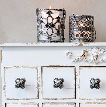 Knopp blomma antik silverfärgad metall chic antique shabby chic lantlig stil