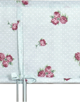 Hissgardin prickar och rosor turkosgrön 140 cm shabby chic lantlig stil - 2