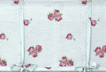 Hissgardin prickar och rosor turkosgrön 140 cm shabby chic lantlig stil - 3