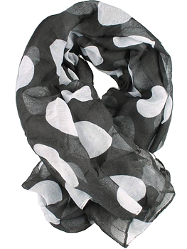 Scarves sjal svart vita stora prickar shabby chic lantlig stil