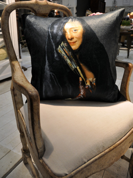 Kuddfodral Damen med slöja Alexander Roslin shabby chic lantlig stil - 2