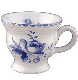 Clara Fina kaffekopp med blå rosor Nittsjö Keramik Lantlig stil Gårdsromantik