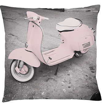 Kuddfodral scooter vespa rosa ljusrosa dimrosa kudde shabby chic lantlig stil