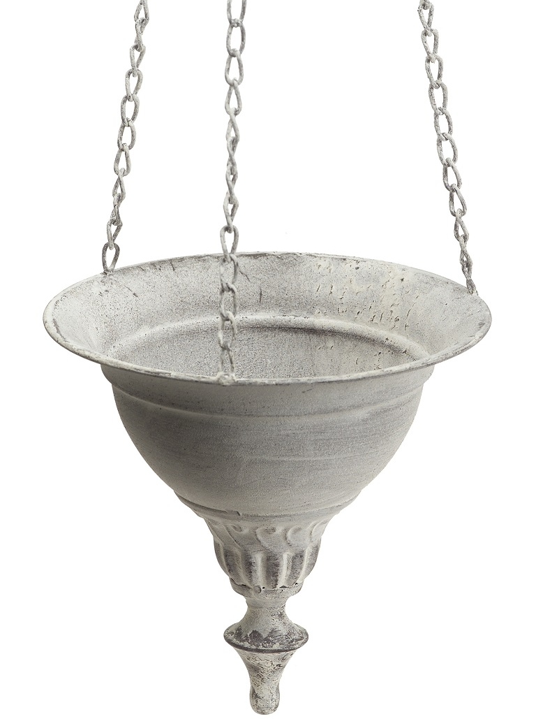 Ampel zink grå plåt blomampel shabby chic lantlig stil