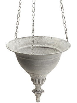 Ampel zink grå plåt blomampel shabby chic lantlig stil