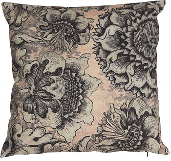 Kuddfodral Sunflower rosa sammet shabby chic lantlig stil