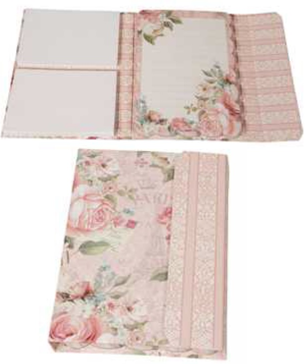 Anteckningsblock notebook Rosa rosor shabby chic lantlig stil