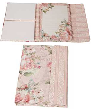 Anteckningsblock notebook Rosa rosor shabby chic lantlig stil