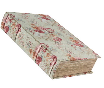 Bokask boklåda bokgömma rosa rosor shabby chic lantlig stil