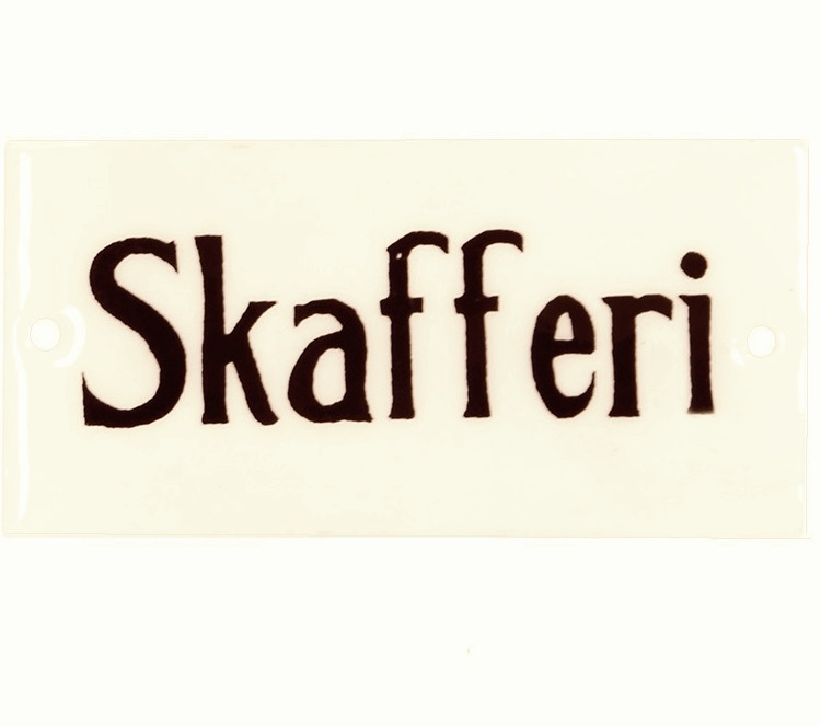 Skylt skafferiemaljskylt shabby chic lantlig stil