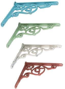  Konsoll hyllbärare gjutjärn snirklig 4 färger gammaldags shabby chic lantlig stil