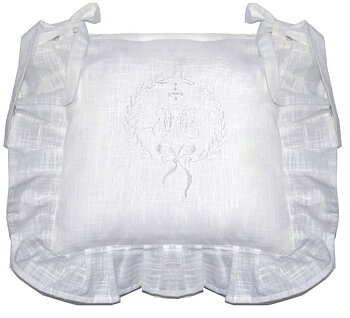 Stolsfodral kjol vit broderi M shabby chic lantlig stil