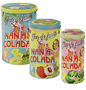 Plåtburkar 3 set retro cuisine shabby chic lantlig stil