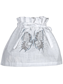 Lampkjol vit Fjärilstryck blå shabby chic lantlig stil
