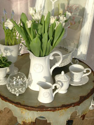 Vit kanna Silhuett shabby chic lantlig stil Gårdsromantik