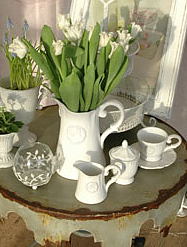 Vit kanna Silhuett shabby chic lantlig stil Gårdsromantik
