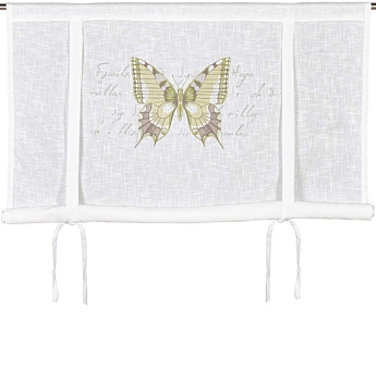 Hissgardin Fjäril vit shabby chic lantlig stil