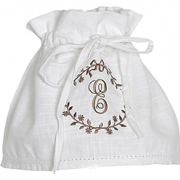 Lampkjol vit beige broder monogram shabby chic lantlig stil
