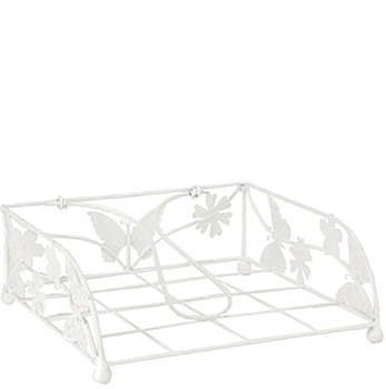 Servettställ vitt smide Fjärilar shabby chic lantlig stil Gårdsromantik