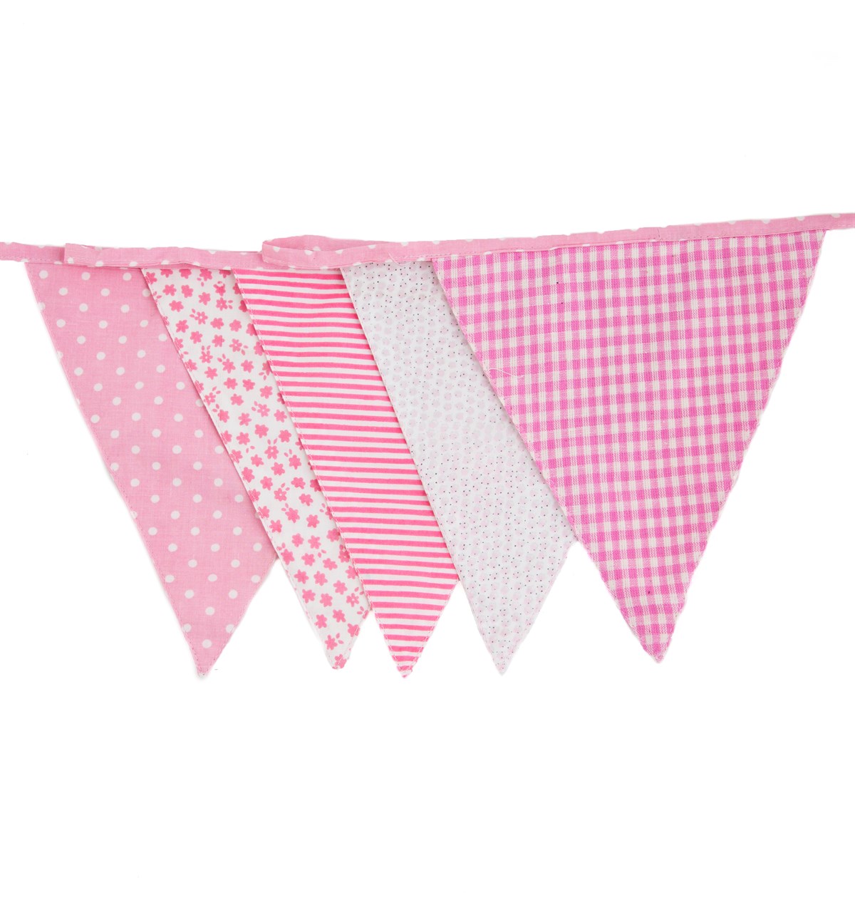 Vimplar vimpelslinga rosa 4,5 m 15 flaggor shabby chic lantlig stil - 3