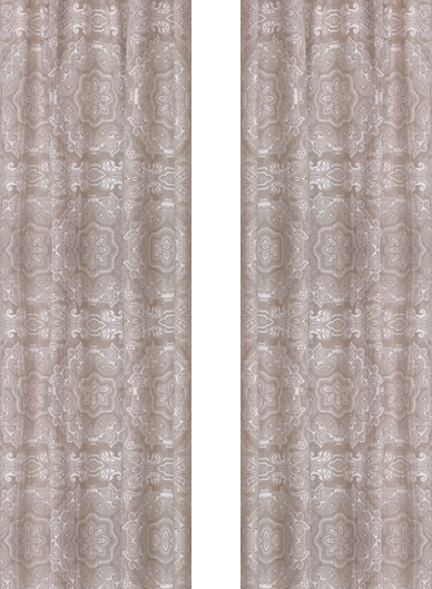 Gardinlängder blocktryck 2 st Linnen klassisk shabby chic lantlig stil - 3