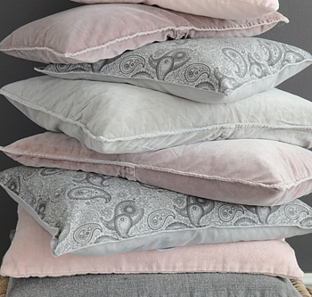 Kuddfodral Paisley grå Ib laursen shabby chic lantlig stil