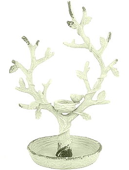 Smyckesställ smyckeshållare antikvit smide fågel shabby chic lantlig stil