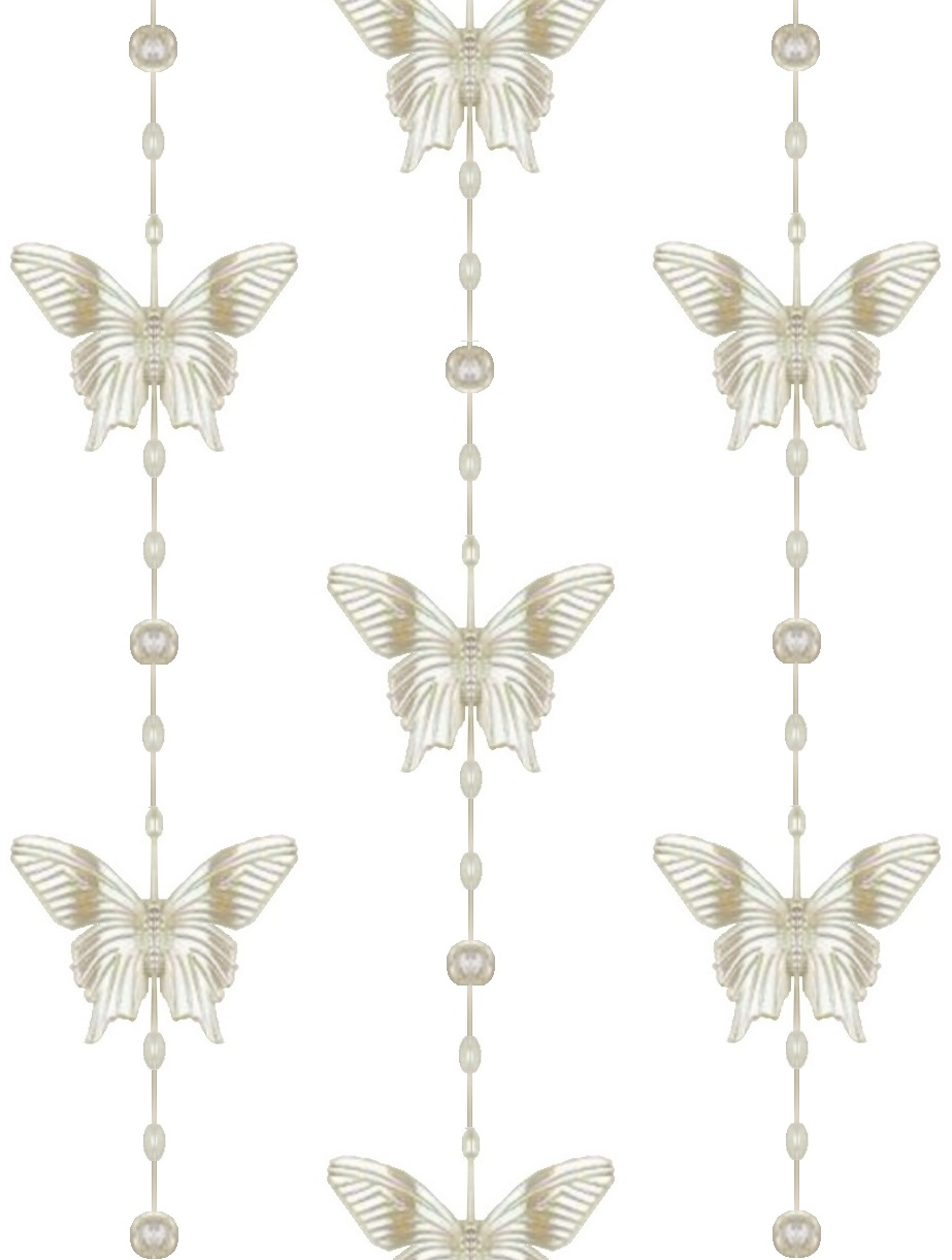 Vita fjärilar hänge 1.8 meter shabby chic lantlig stil Gårdsromantik