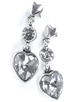 Diamond Heart - örhängen med hjärt "kristall"  diddi design 