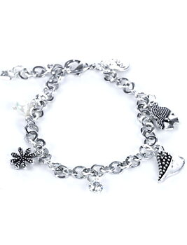 Armband Malaga berlocker silverfärgat diddi design