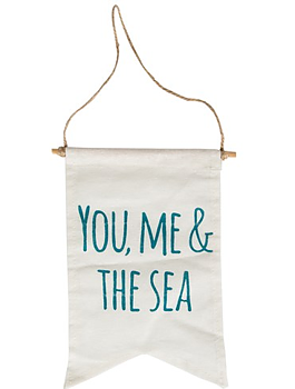 Vimpel YOU, ME & THE SEA flagga shabby chic lantlig stil