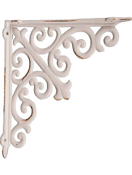 Konsoll gjutjärn vit antik-vit snirklig hyllbärare gjutjärnskonsoll shabby chic lantlig stil