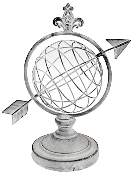 Sundial ornament zinc gray garden decoration shabby chic country style