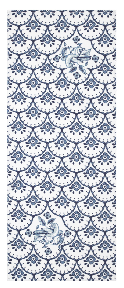 Runner Dellen block print Old Swedish shabby chic country style Farm romance - 2