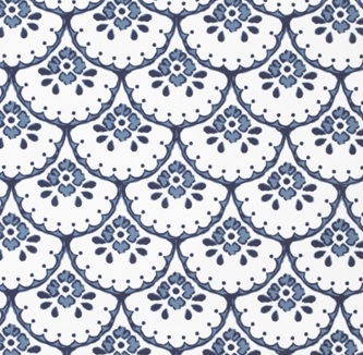 Runner Dellen block print Old Swedish shabby chic country style Farm romance