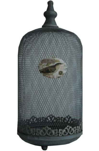Metallkupa i nät med fat nätkupa shabby chic lantlig stil