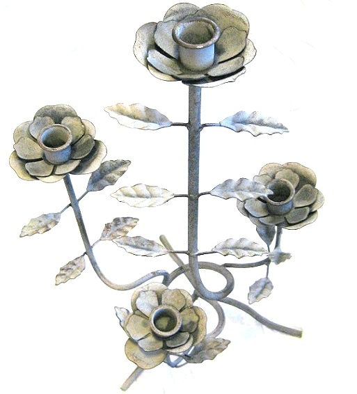 Stor kandelaber Rosor zinkgrå - 2