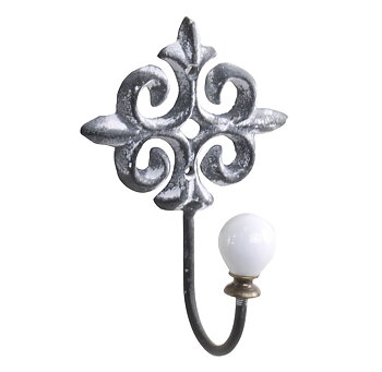 Krok French Lilly antikgrå med porslinsknopp shabby chic lantlig stil