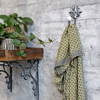 Krok French Lilly antikgrå med porslinsknopp shabby chic lantlig stil