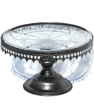 Kakfat metall glasfat shabby chic lantlig stil Gårdsromantik