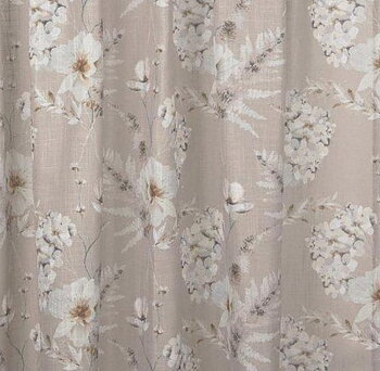  Gardinkappa linbeige vita blomster shabby chic lantlig stil