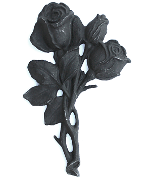 Dekoration ornament rosor metall antikbehandlad shabby chic lantig stil