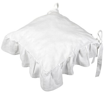 Stolsfodral volang vit hålsöm shabby chic lantlig stil Gårdsromantik