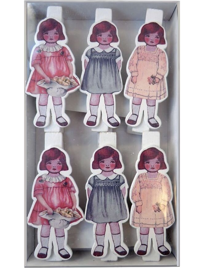 Viktorianska Pappersdockor klädnypor shabby chic lantlig stil