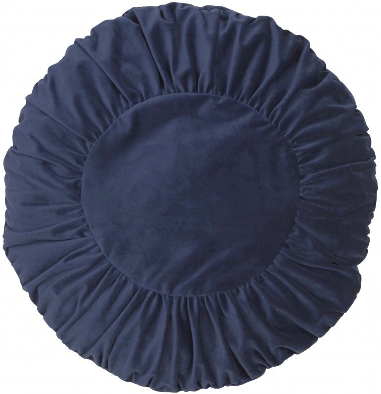 Kuddfodral runt mormor marinblå sammet shabby chic lantlig stil - 2