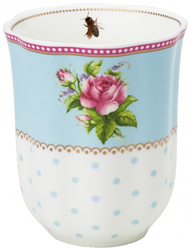 Lattemugg ros romantisk shabby chic lantlig stil