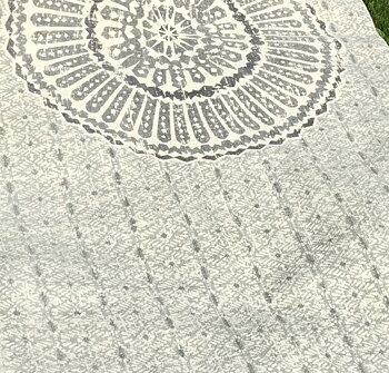Lång matta Vintage Mosaic grå ljusgrå matta bomull bomullsmatta lantlig stil